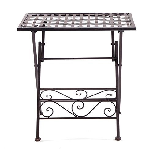 DESIGN DELIGHTS Kleiner BEISTELLTISCH CHARLOTTA | rostfarben, 50 cm, klappbar | Gartentisch, Klapptisch – Bild 3
