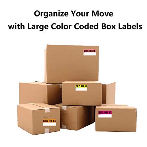 900 Count 2 x 4 Inch Moving Labels Large for Boxes, Color Coded Labels