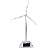 HUAWELL Desktop Wind Turbine Model Solar Powered Windmills ABS Plastics White for Education or Fun
