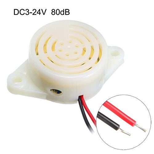OdiySurveil(TM) 6-Pack DC 3-24V Industrial SFM-27 Continous Beep Piezo Active Electronic Buzzer Kit,White - Thumbnail 4