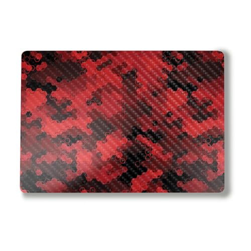 Carbon Fiber Laptop Skin Compatible with Alienware M18 R2 (2024) - Red Hexa Cam…