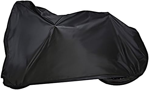 Elome Outdoor Waterproof Motorcycle Cover Rain Sun UV Dust Wind Proof with Lock Hole &amp; Windproof Buckle Strap, Black, L