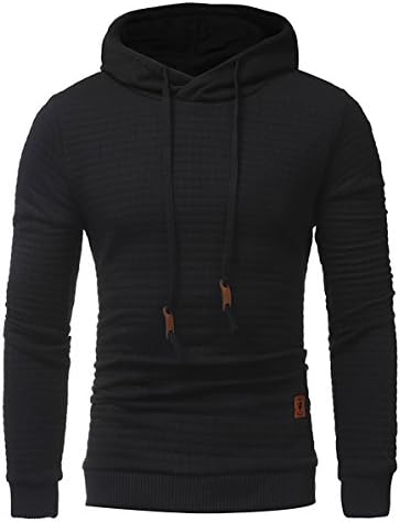 VOKY Men's Winter Hoodie Warm Hooded Sweatshirt Coat Jacket Outwear Sweater(L,BLACK)