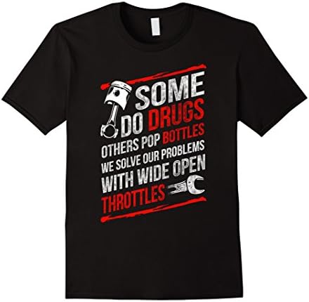 Men's We Solve Our Problems With Wide Open Throttles XL Black