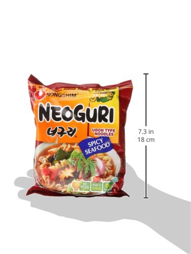 NONG SHIM RAMEN NOODLES, GOURMET INSTANT RAMEN, PREMIUM MICROWAVABLE NOODLE SOUP, NEOGURI SPICY SEAFOOD, 4.2 OUNCE (PACK OF 1)