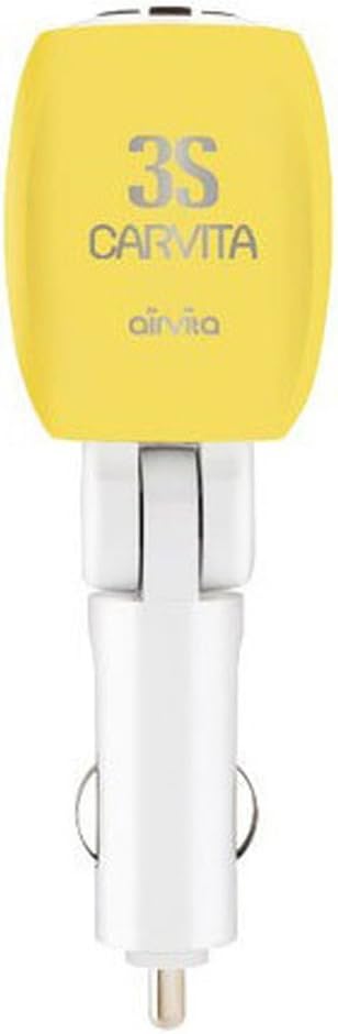 Airvita Carvita 3S Car Air Purifier Oxygen Ozone Generator Ionizer Freshener Mood Lamp DC12V Vehicle (Yellow)