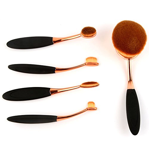 NewPollar 10Pcs Soft Elite Oval Toothbrush Makeup Brush Set Foundation