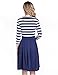 Green Mango Women's Vintage 3/4 Sleeve Navy Style Stripes Evening Party Casual Swing Dress(Navy Blue,S)