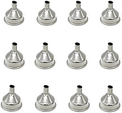 Glittermall Pack of 12 Mini Funnel Set-Stainless Steel for Essential Oil Bottles/Flasks (S: 12PCS MINI SIZE)