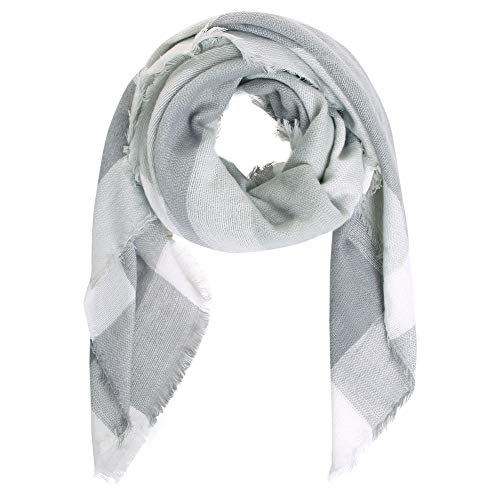 Bess Bridal Women's Plaid Blanket Winter Scarf Warm Cozy Tartan Wrap Oversized Shawl Cape