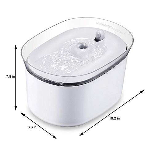 HoneyGuaridan Pet Drinking Water Fountain, Super Quiet Automatic Cat Water Dispenser with Replacement Filters for Dogs, Cats, Birds and Small Animals