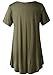 LARACE Women Short Sleeves Flare Tunic Tops for Leggings Flowy Shirt (L, Army Green)