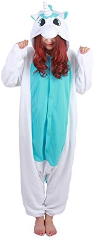Datangep Unisex Halloween Christmas Cosplay Costume Animal Onesie Pajamas Blue Unicorn S