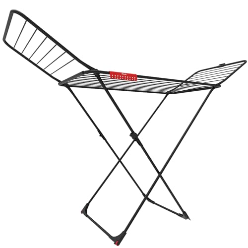 Stendibiancheria Extra Ultimate | Fili antipiega XXL per ridurre i segni sul bucato | 20 metri di spazio di stenditura | Ruote per il trasporto | Supporto extra per piccoli capi | Gambe a X