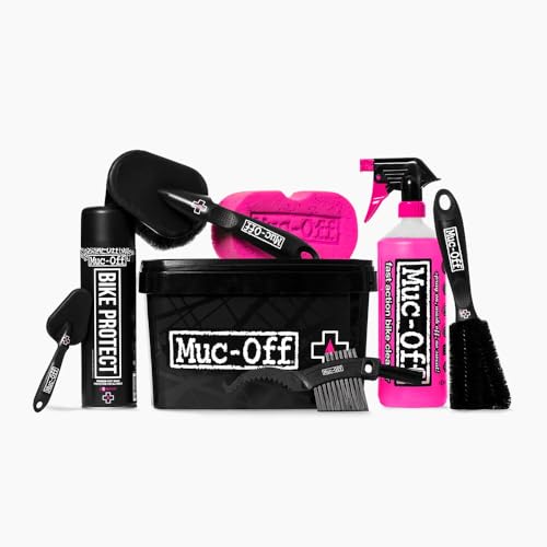 Muc-Off 8 in 1 Fahrrad Reinigungsset - Tolles Geschenk für Fahrradliebhaber – Fahrrad Zubehör zur Reinigung mit Muc-Off Bike Cleaner, Bike Protect, Re