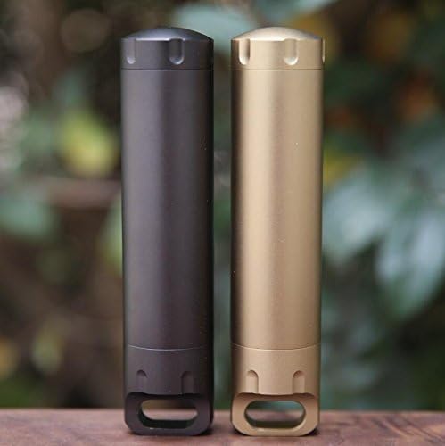 Guluda Portable waterproof pill container, survival outdoor capsule box made of Military Level aluminum waterproof capsule holder EDC accessories case (2pack)
