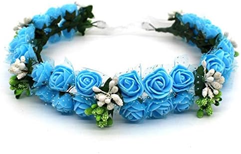 Wang Bands Royal Blue Flowers Headbands Women Bridal Wedding Hair