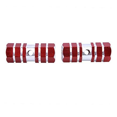 XH® 2pcs Axles Aluminum Alloy Stunt Foot Pegs Pedal for BMX Bicycle Cycling (Red)