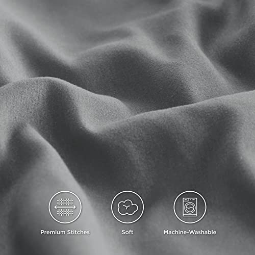 Bedsure King Size Pillowcases 2 Dark Grey King Pillow Cases Set of 2, Brushed Microfiber, 20 x