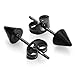 2 Paris Gold/Black Stainless Steel Rivet Punk Stud Earrings Tiny Cone Spike Stud Earrings,Hypoallergenic