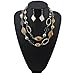 Bocar 2 Strand Statement Choker Shell Necklace and Earring Set for Women Gift (370)