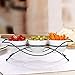 Ceramic Serving Bowls with Metal Rack - Round White Bowls Party Display Set for Serving Snacks, Appetizers, Candy, Nuts and Dips