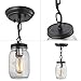 LNC Flush Mount Light Fixture,Farmhouse Mason Jar Pendant A03220, Single Ceiling