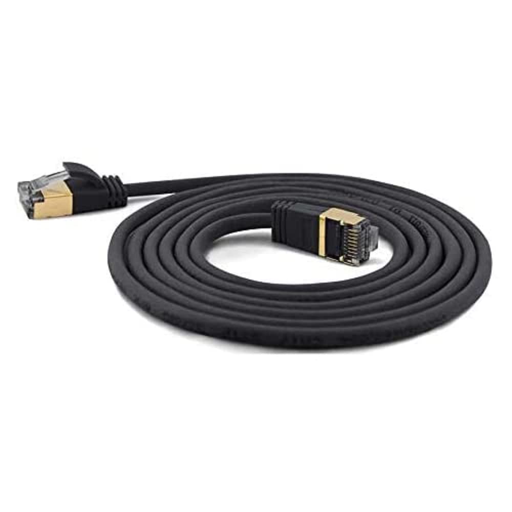 wantecWire Extra Thin Patch Cable CAT.7 Cable CAT.6 Connector SSTP Shielded Length 0.1 m Black