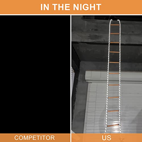 25 Ft 3-Story Fire Escape Ladder With Safety Belt & Storage Bag – Reusable Emergency Rope Ladder For Windows