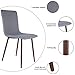 HOMECHO Dining Chair Set of 4, Fabric Cushion Seat Back, Modern Mid Century Living Room/Kitchen Side Chairs with Sturdy Metal Legs, Gray