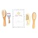 Baby Hair Brush and Comb Set - Wooden Hairbrush Kit for Grooming - Natural Soft Goat Hair Bristles for Newborn Cradle Cap - Baby Shower Gift Idea