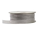 Fowod Shimmer Sheer Organza Ribbon, 54 Yard / 164 Feet, 0.4 Inch Wide, Grey