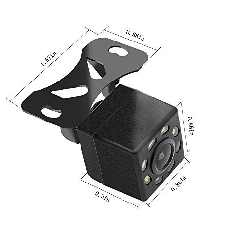 Universal Reverse Camera Rear View Camera Vehicle Backup Cameras Waterproof for car with 170 Degree Viewing Parking Guideline 8 LED Lights Night Vision Anti-fog 12V Adapter for RV SUV CRV Cars by GLK