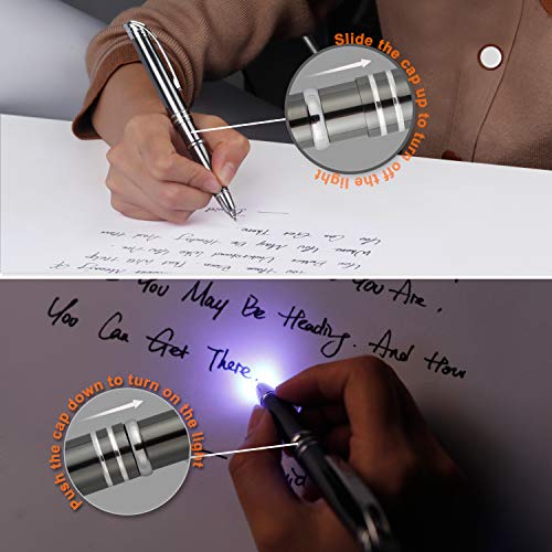 RISEMART 3-in-1 Functional Stylus, LED Flashlight, Ballpoint Pen, Stylus Pen for Touchscreen Devices, Multi-Function Capacitive Pen with White LED Flashlight, 1.0mm Black Ink