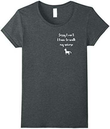 Womens Sorry I can't I have to walk my Unicorn Tshirt Small Dark Heather