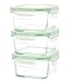 Kinetic GoGreen Square Glass Food Storage - 17 oz - 3 pc