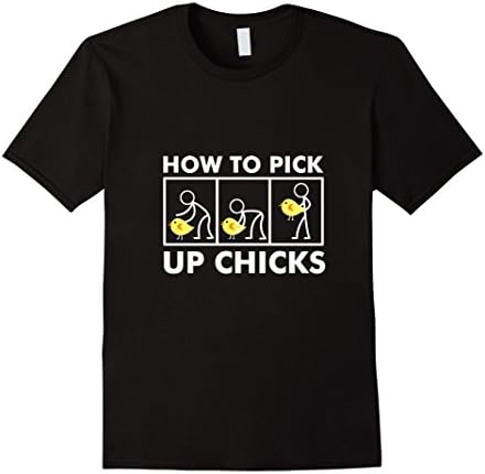 Men's How To Pick Up Chicks Funny T-Shirt Medium Black