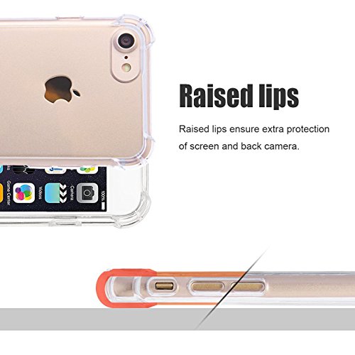 CaseHQ iPhone 7 Plus Case, iPhone 8 Plus Case,Crystal Clear Shock Absorption Bumper Slim Fit,Heavy Duty Protection TPU Cover Case for Apple iPhone 7 Plus (2016)/iPhone 8 Plus (2017) -Clear+Rosegold - Thumbnail 3