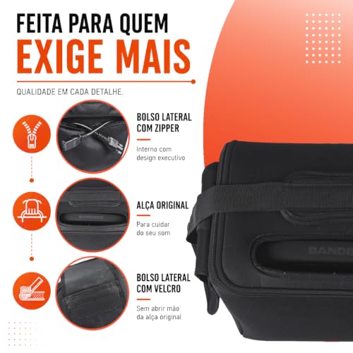Case Bag Bisbel Compatível BandBox Trio Caixa Som Bluetooth Proteção Total Portátil Premium Resistente