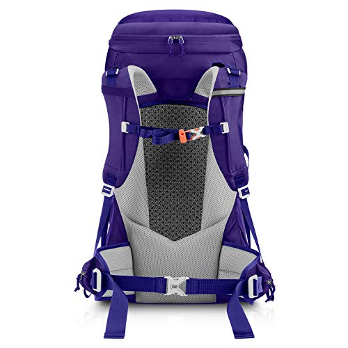 Gonex 55L Hiking Internal Frame Backpack Outdoor Backpacking Camping Trekking Climbing Backpack with Rain Cover for Men Women Bluish Purple