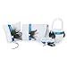 Peacock Feather Decor Wedding Guest Book+Pen+Ring Pillow+Flower Basket+Garter Set---White