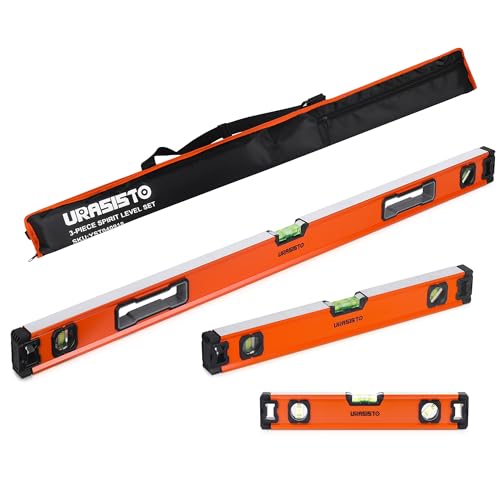 URASISTO 3-Piece Spirit Level Set, 12", 20", 40" Level Set with Magnetic