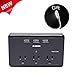 3 USB 3 Outlets Multi Plug Wall Outlet Charger, 15A 1700 Joules Surge Protector USB Wall Adapter by JF.EGWO, Black, ETL Certified