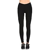 Sofra Women's Juniors High Waisted Cotton Layering Leggings Charcoal/grey M