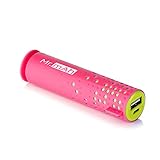 Portable Phone Charger 2600mAh, Mr.mAh Mini Power Bank Fast Charging External Battery Charger Pocket Sized Battery with Rubber Phone Holder for Phone, Headphone, MP3 and More(Pink)