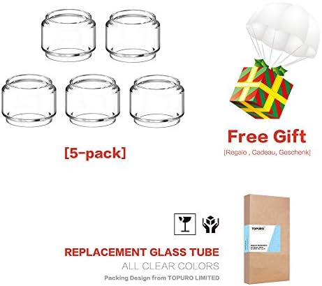 (5-Pack) Topuro Stick V8 Baby/TFV12 Prince Baby Glass Normal and Fat Version Replacement