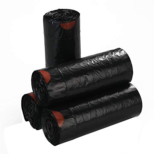 Zerdyne 6 Gallon Trash Bags with Drawstrings, Black Garbage Bag, 208