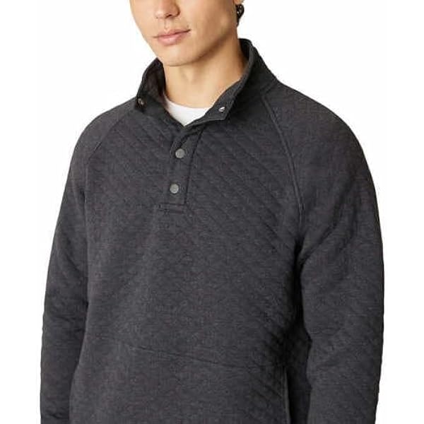 adidas Mens Heather Block Print Quarter-Zip Pullover, M at