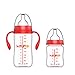 WITLIFCH Anti-Colic Baby Bottles Newborn - 6&10 OZ Baby Bottles for Girls and Boys with Handle - 2 Pack Wide Neck Bottles, Clear BPA-Free Feeding Bottle Gift Set