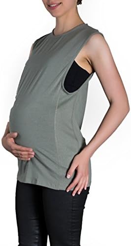 Matron Saint Women's The Conqueror Muscle Tank For Maternity and Beyond (2/Medium, Sage)